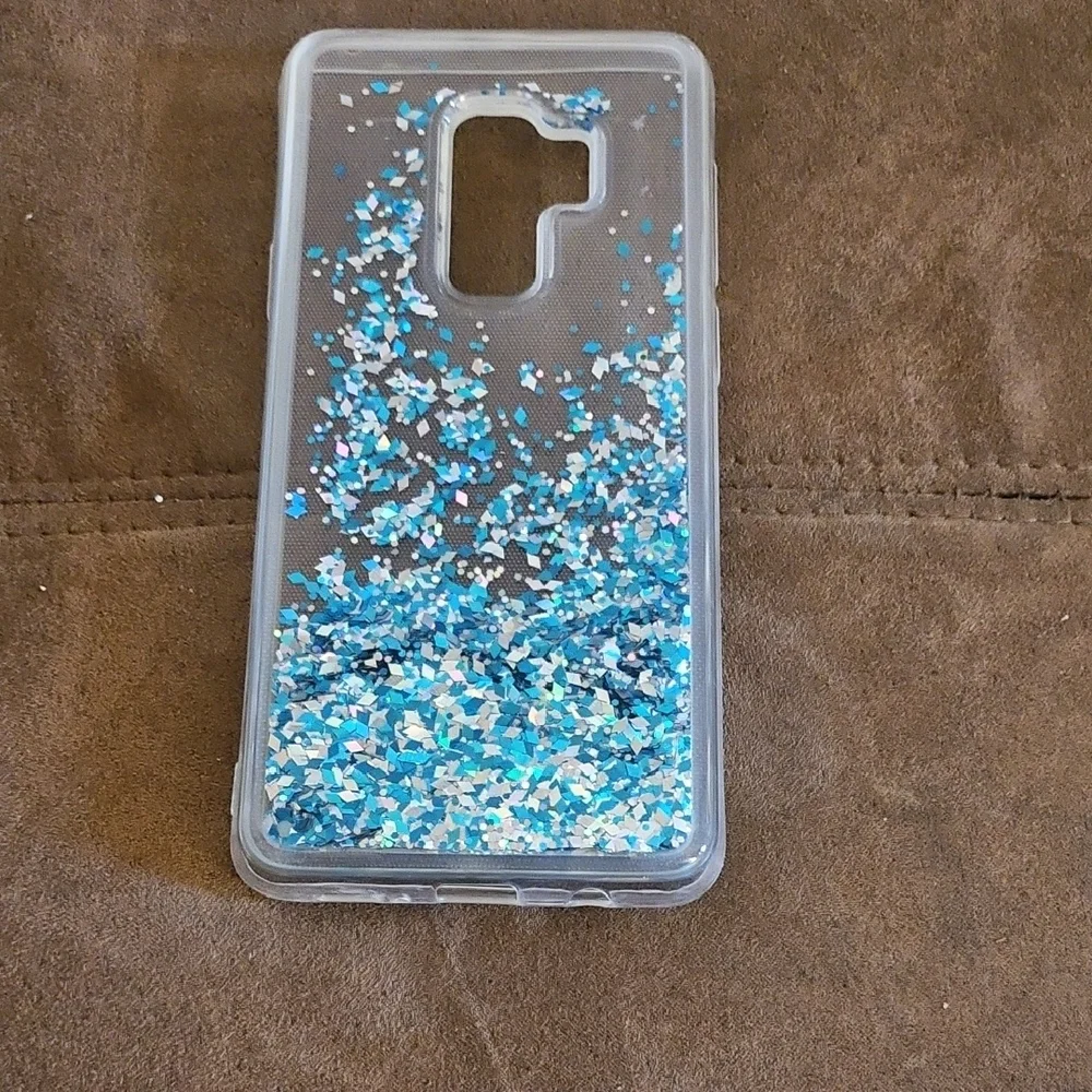 Samsung Clear Case with Blue Glitter